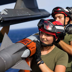 soldiers loading munitions
