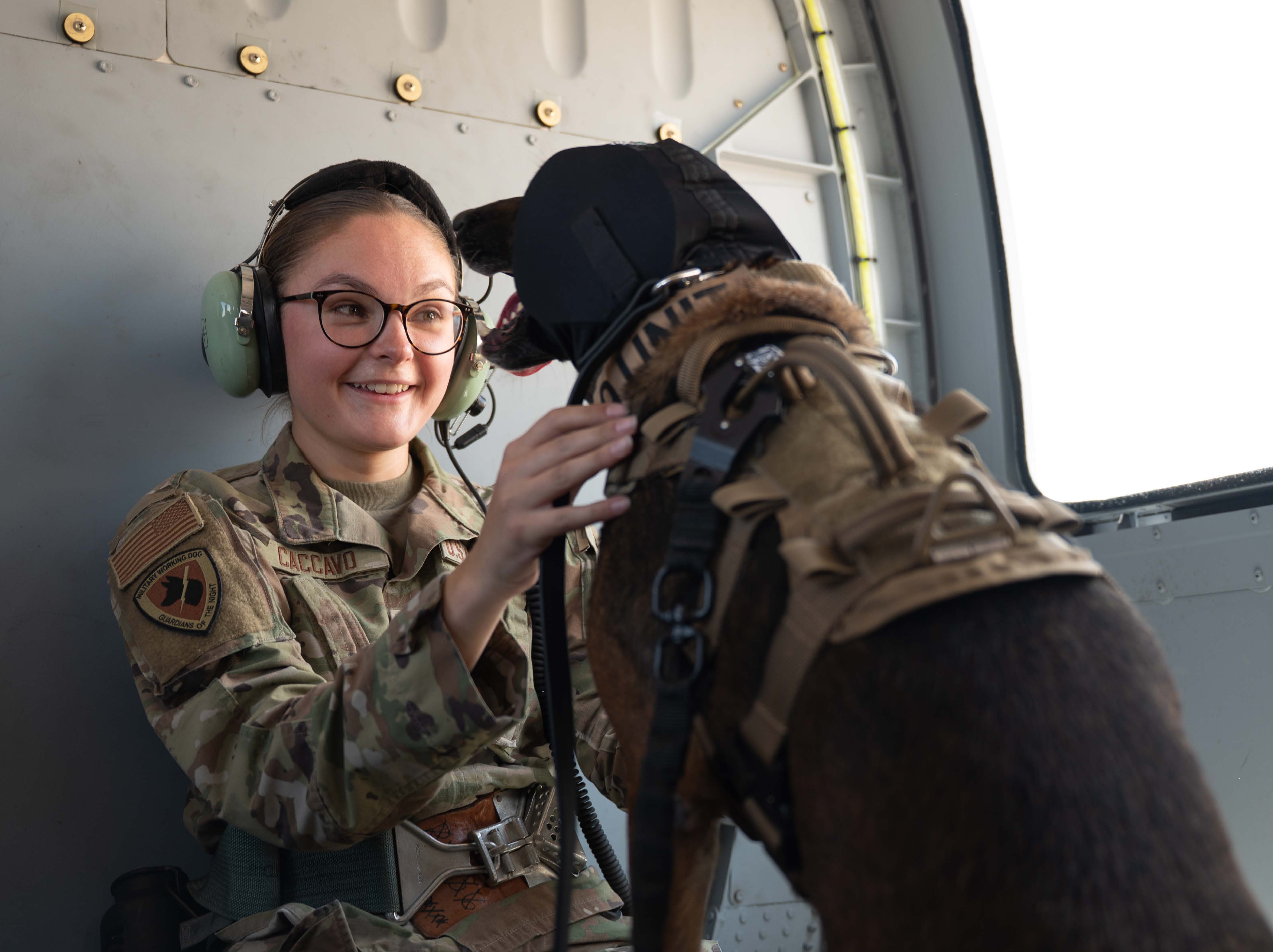 Marine with dog training