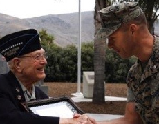 Soldier getting medal pinned